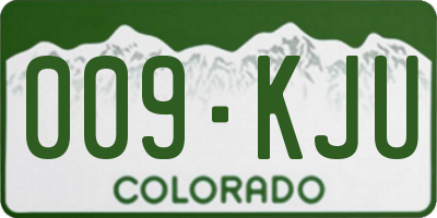CO license plate 009KJU