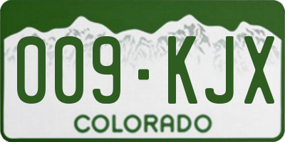 CO license plate 009KJX