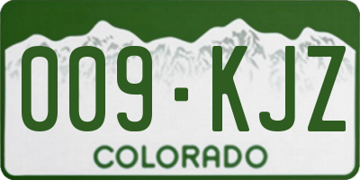 CO license plate 009KJZ