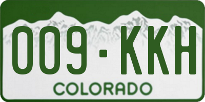 CO license plate 009KKH