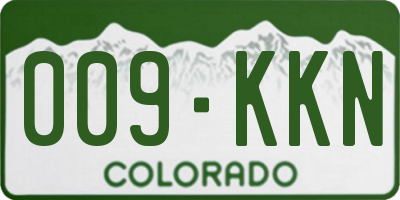 CO license plate 009KKN