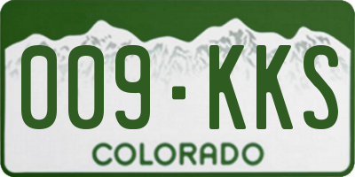 CO license plate 009KKS