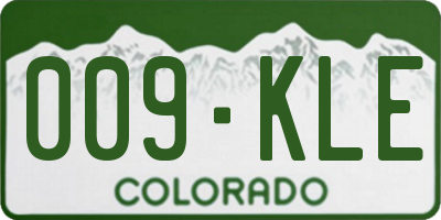 CO license plate 009KLE