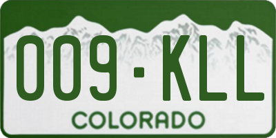 CO license plate 009KLL