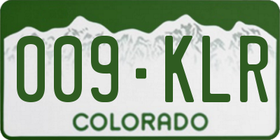 CO license plate 009KLR