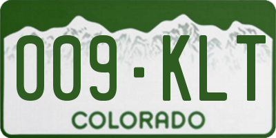 CO license plate 009KLT