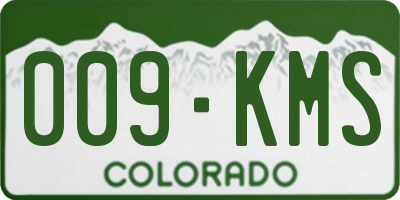 CO license plate 009KMS