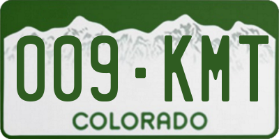 CO license plate 009KMT