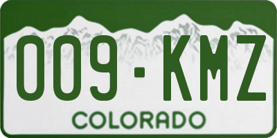 CO license plate 009KMZ