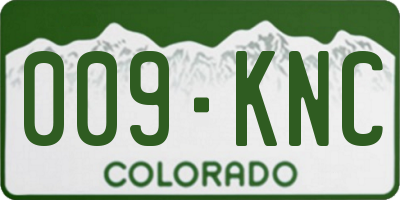 CO license plate 009KNC