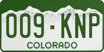CO license plate 009KNP