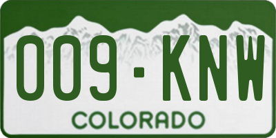 CO license plate 009KNW