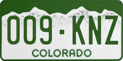 CO license plate 009KNZ