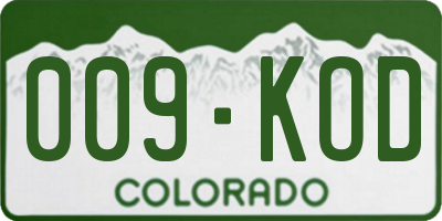 CO license plate 009KOD