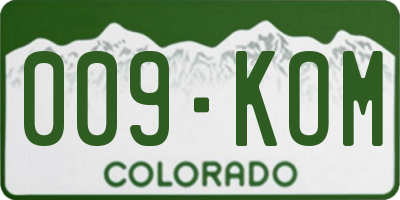 CO license plate 009KOM