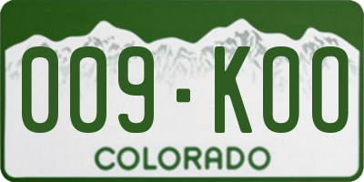 CO license plate 009KOO