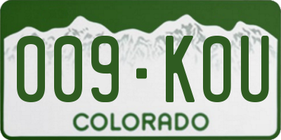 CO license plate 009KOU