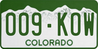 CO license plate 009KOW