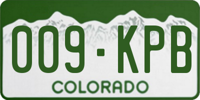 CO license plate 009KPB