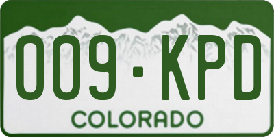 CO license plate 009KPD