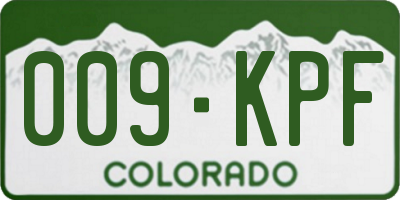 CO license plate 009KPF