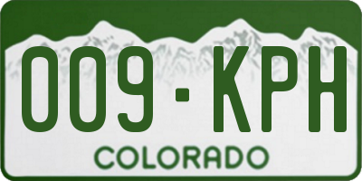 CO license plate 009KPH