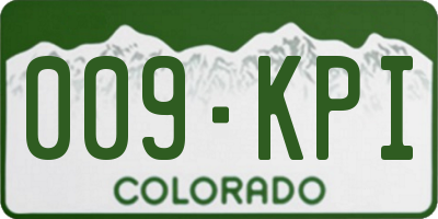 CO license plate 009KPI