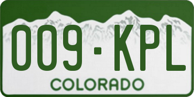 CO license plate 009KPL