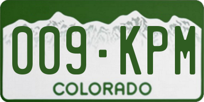 CO license plate 009KPM