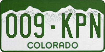 CO license plate 009KPN
