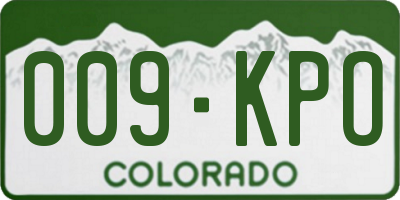 CO license plate 009KPO