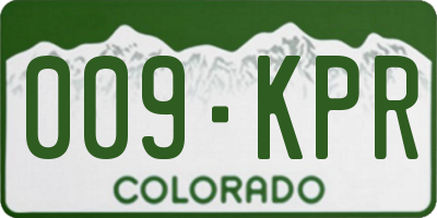 CO license plate 009KPR