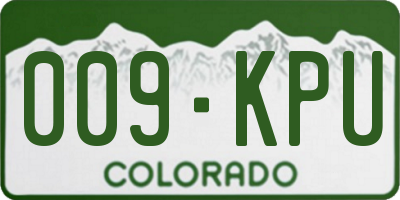 CO license plate 009KPU