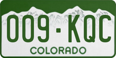 CO license plate 009KQC