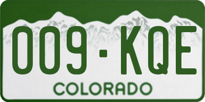 CO license plate 009KQE