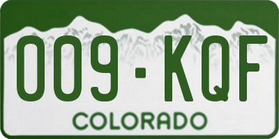 CO license plate 009KQF
