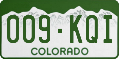 CO license plate 009KQI