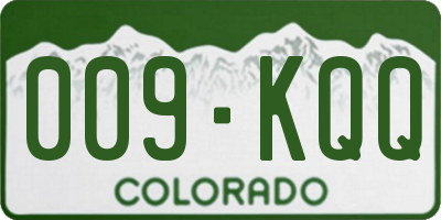 CO license plate 009KQQ