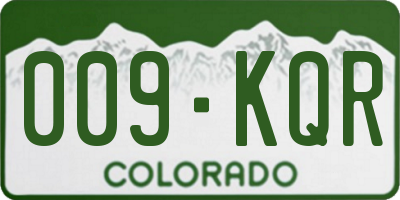 CO license plate 009KQR