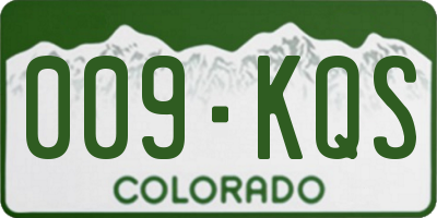 CO license plate 009KQS