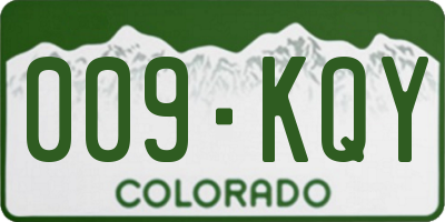 CO license plate 009KQY