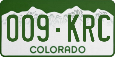 CO license plate 009KRC