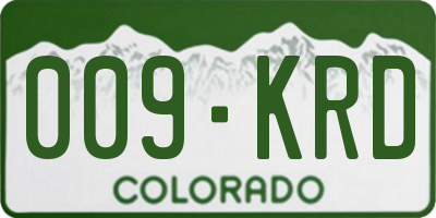 CO license plate 009KRD