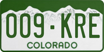 CO license plate 009KRE
