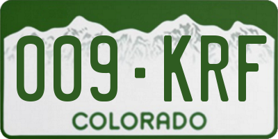 CO license plate 009KRF