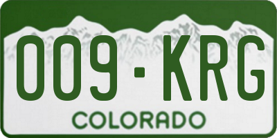 CO license plate 009KRG