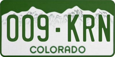 CO license plate 009KRN