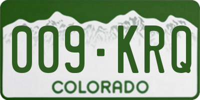 CO license plate 009KRQ