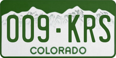 CO license plate 009KRS