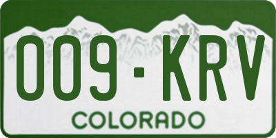 CO license plate 009KRV